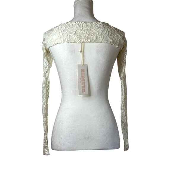 Zemeta Secret Dare Shrug in Ivory Small New Womens Bolero Crop Cardigan - Picture 7 of 15